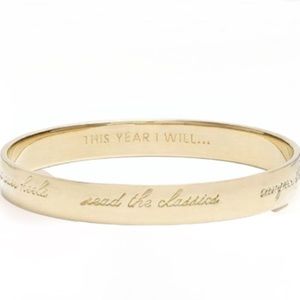 $78 Kate Spade Idiom Bangle Bracelet Engraved “This Year I Will…”